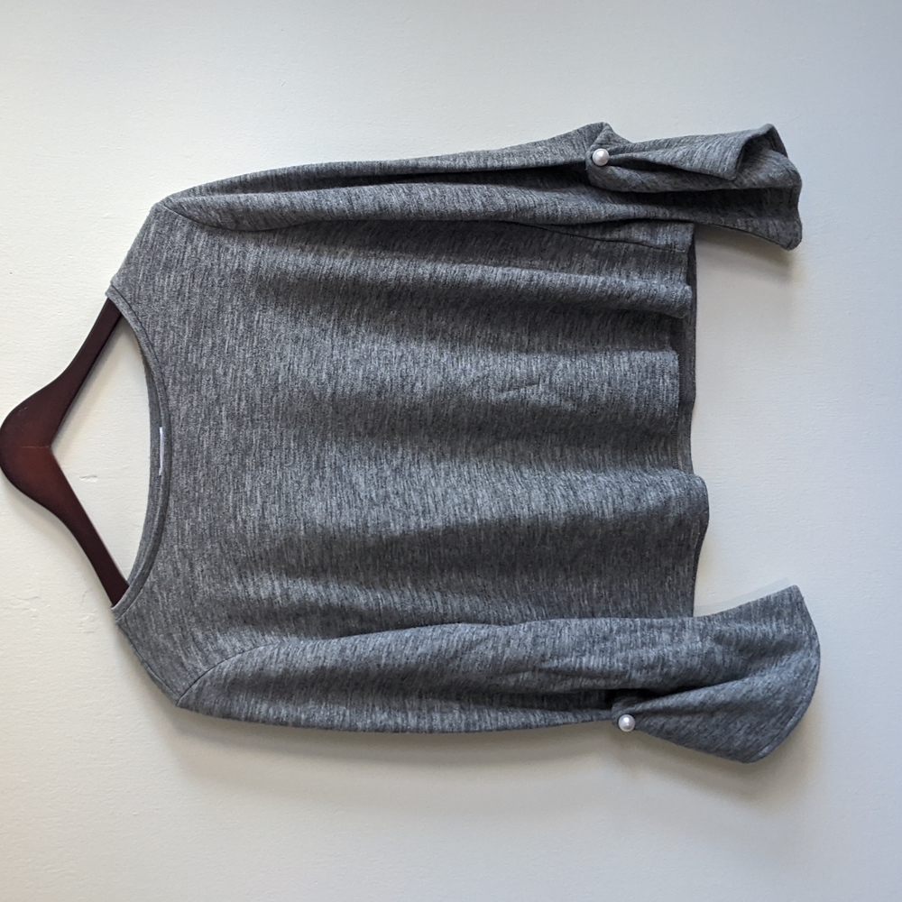 Leith Bell Sleeve Knit Top with Pearl Details Size Medium